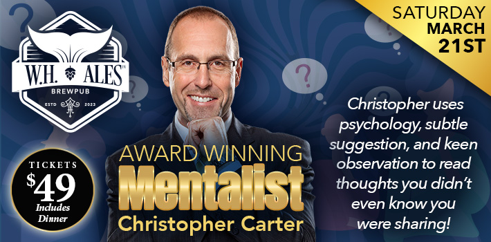 Mentalist Christopher Carter at W.H. Ales in Bay City, MI
