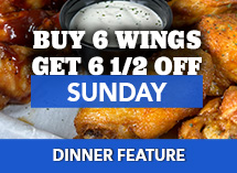 Traditional Wings - Dinner Feature at the Village Inn in Linwood, MI