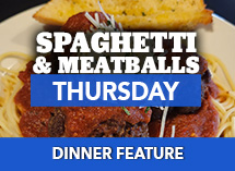 Spaghetti & Meatballs - Dinner Feature at the Village Inn in Linwood, MI